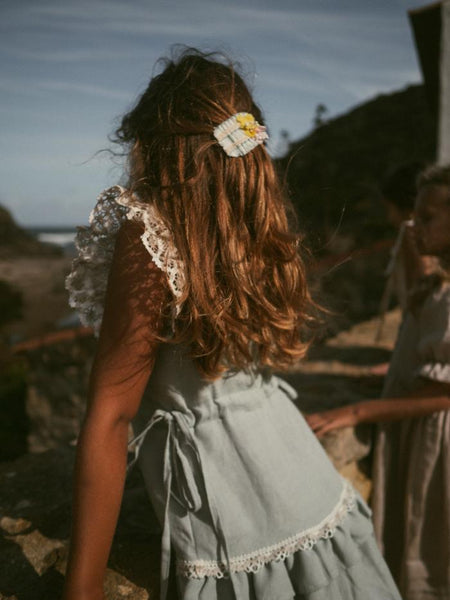 Romantic dress with linen ruffles and lace - MajulaHandmade