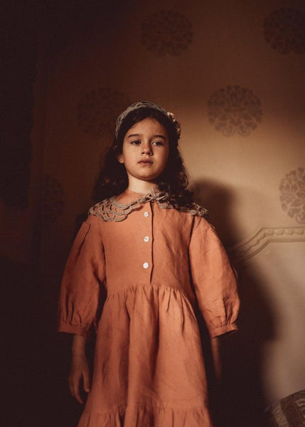 Romantic girl's linen dress - ORIANA - MajulaHandmade