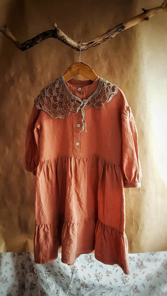 Romantic girl's linen dress - ORIANA - MajulaHandmade