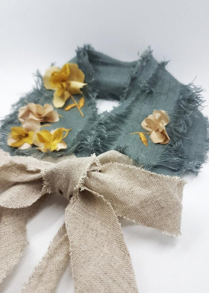 Shabby chic linen collar - WILD FLOWER-MAJULAHANDMADE