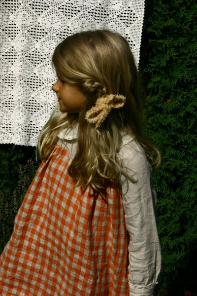 Soft fluffy cotton bow pin - MajulaHandmade