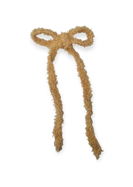 Soft fluffy cotton bow pin - MajulaHandmade