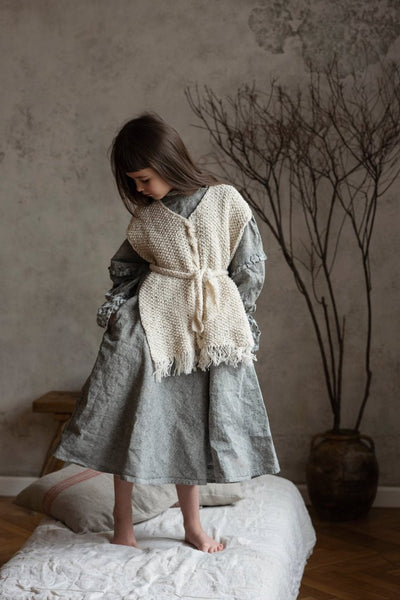 Statement girl's linen dress - ANISE- MajulaHandmade