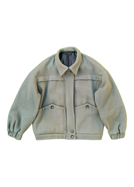 Taupe wool bomber jacket AGOTA- Majulahandmade