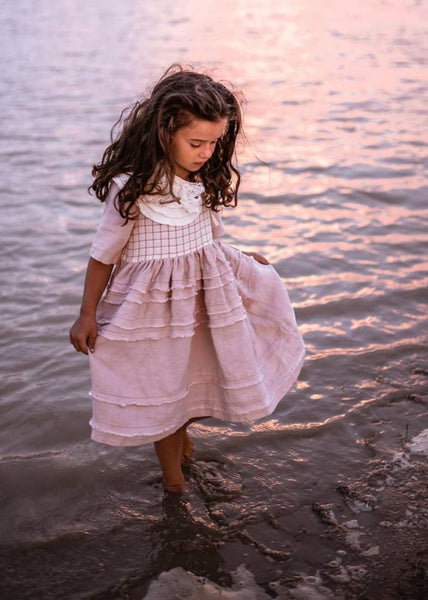 Unique girl's linen dress - ANGELA - MajulaHandmade