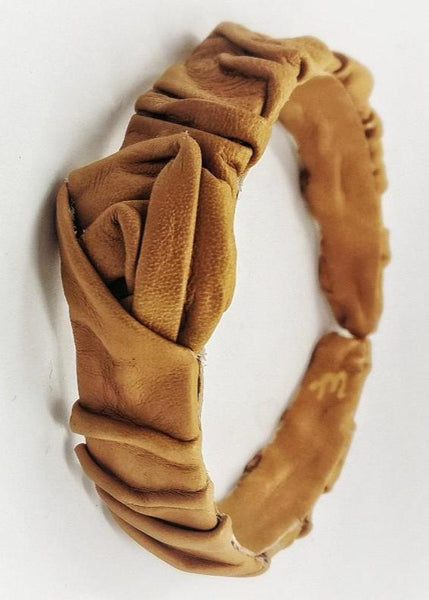 Upcycled Camel Leather Headband - MajulaHandmade