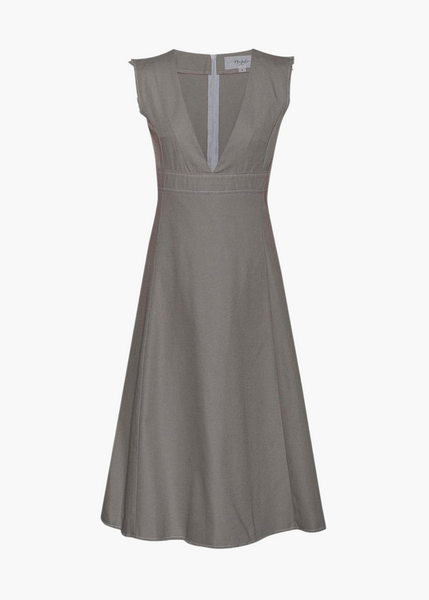 V-Shape Neckline Fitted Dress - LINIT