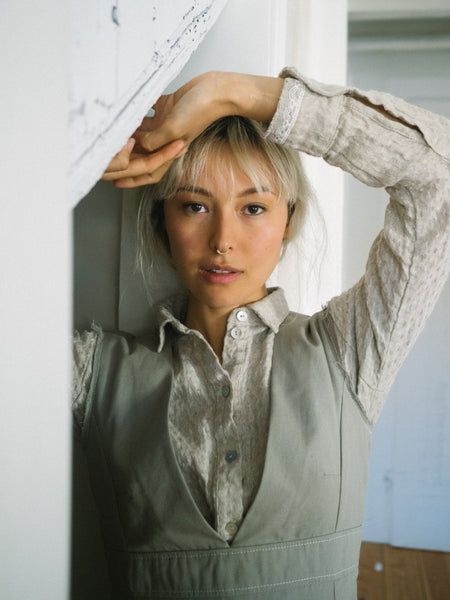 V-Shape Neckline Fitted Dress - LINIT- MajulaHandmade