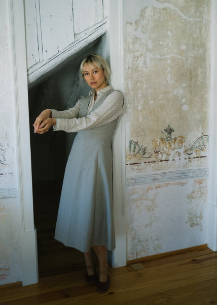 V-Shape Neckline Fitted Dress - LINIT- MajulaHandmade