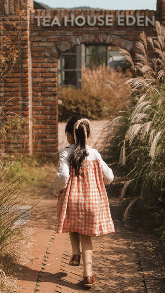 Vintage-style checkered pattern linen dress - MajulaHandmade