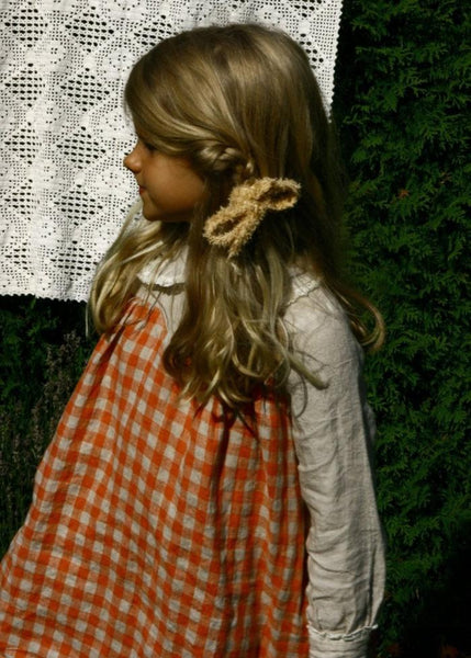 Vintage-style checkered pattern linen dress - MajulaHandmade