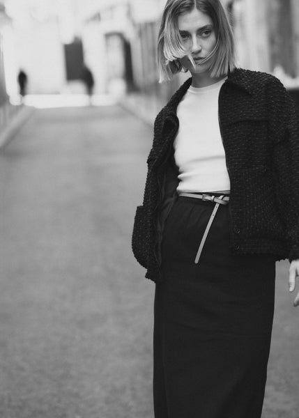 Vintage Escada pencil skirt /DARK BLUE-1 - MajulaHandmade