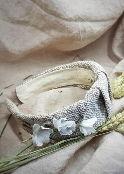 Wide linen headband - INSTANT LIGHT - MajulaHandmade