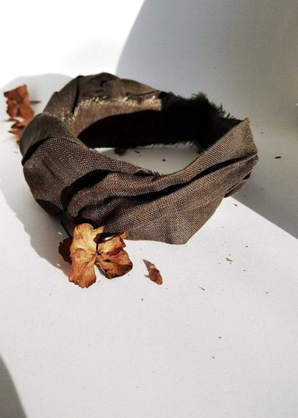 Wide linen headband - MajulaHandmade