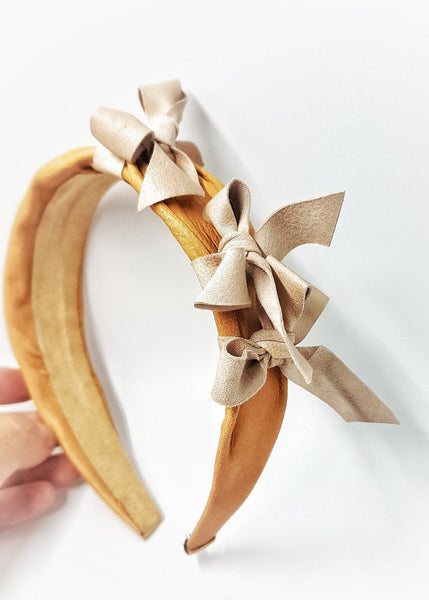 All about bows leather headband - MajulaHandmade