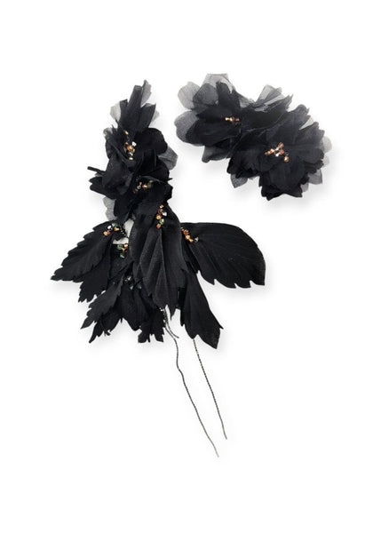 Black silk earrings - MajulaHandmade