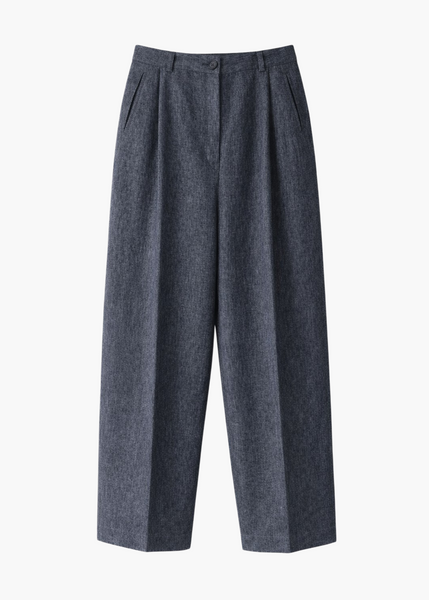 The Marseille Trousers – Blue Mélange Linen