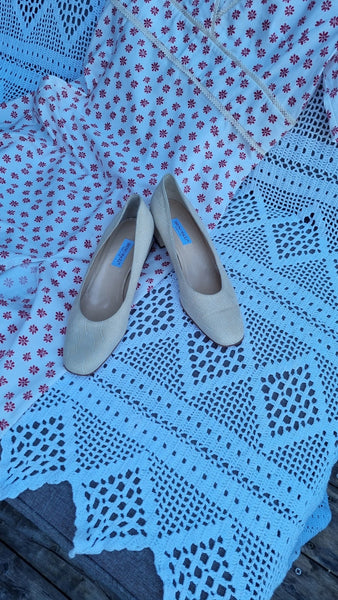 Bruno Mali Milky white all leather pumps - MajulaHandmade