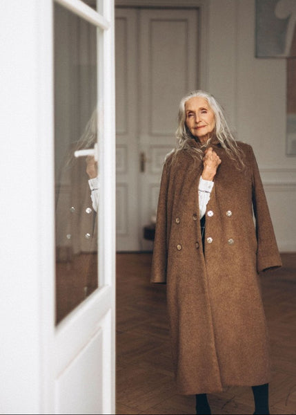 Camel long wool coat - MajulaHandmade