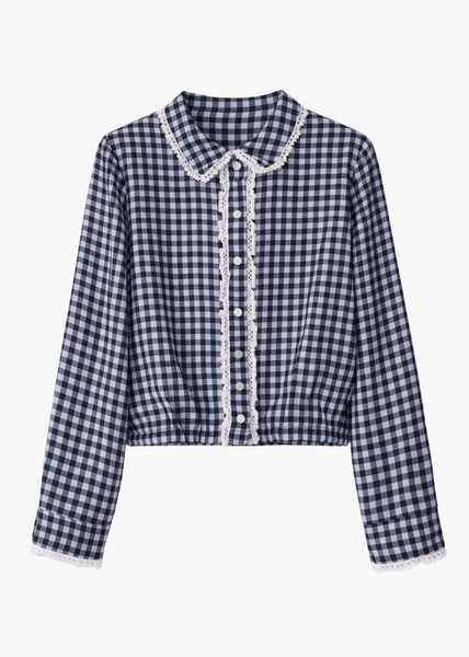 Gingham Lace Blouse