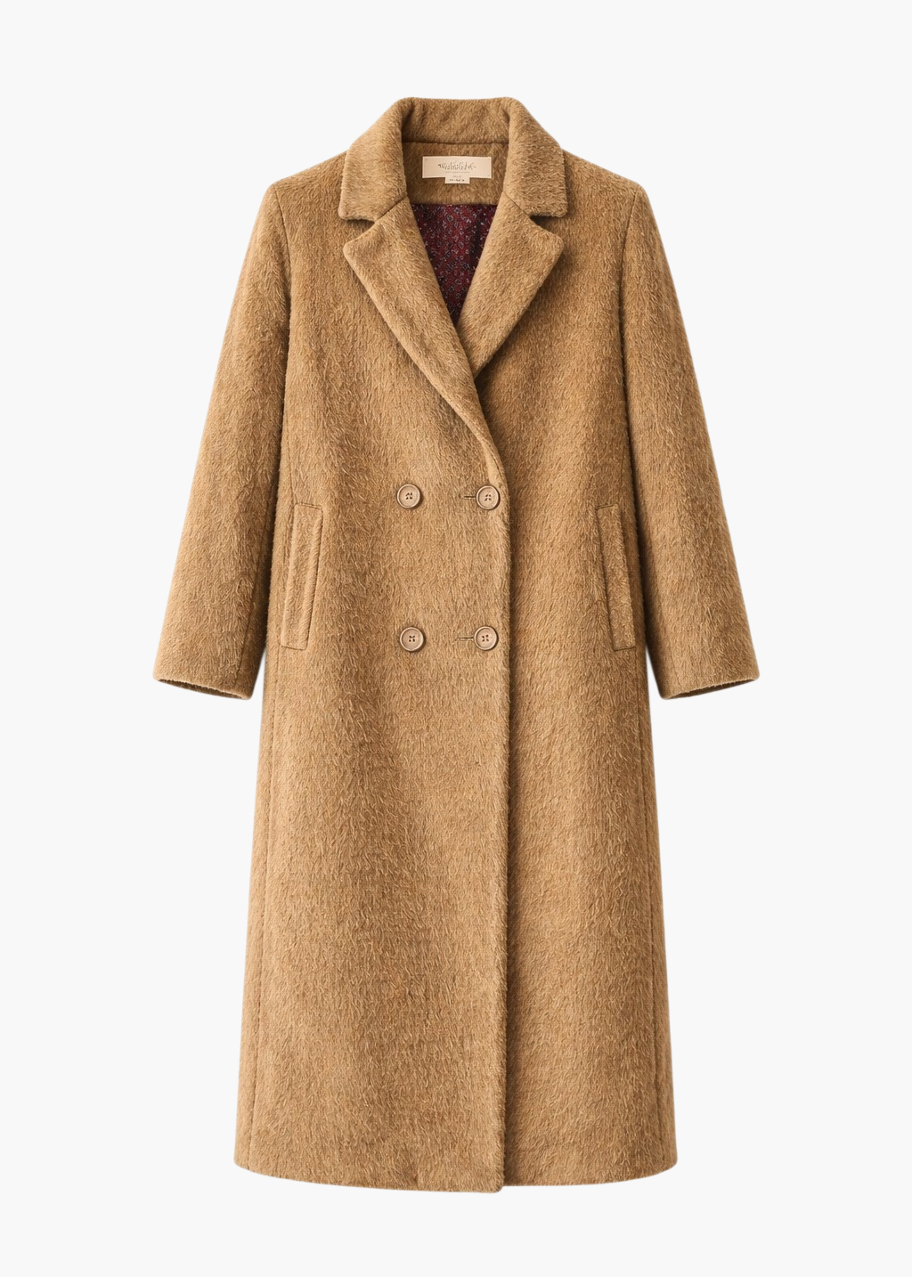 Camel long wool coat