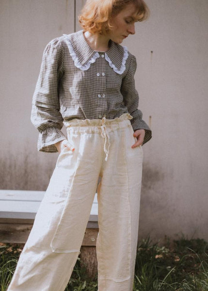 Elastic waist linen pants - SANDY - MajulaHandmade