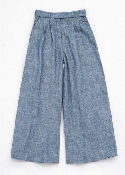 Blue checkered pants on a white background