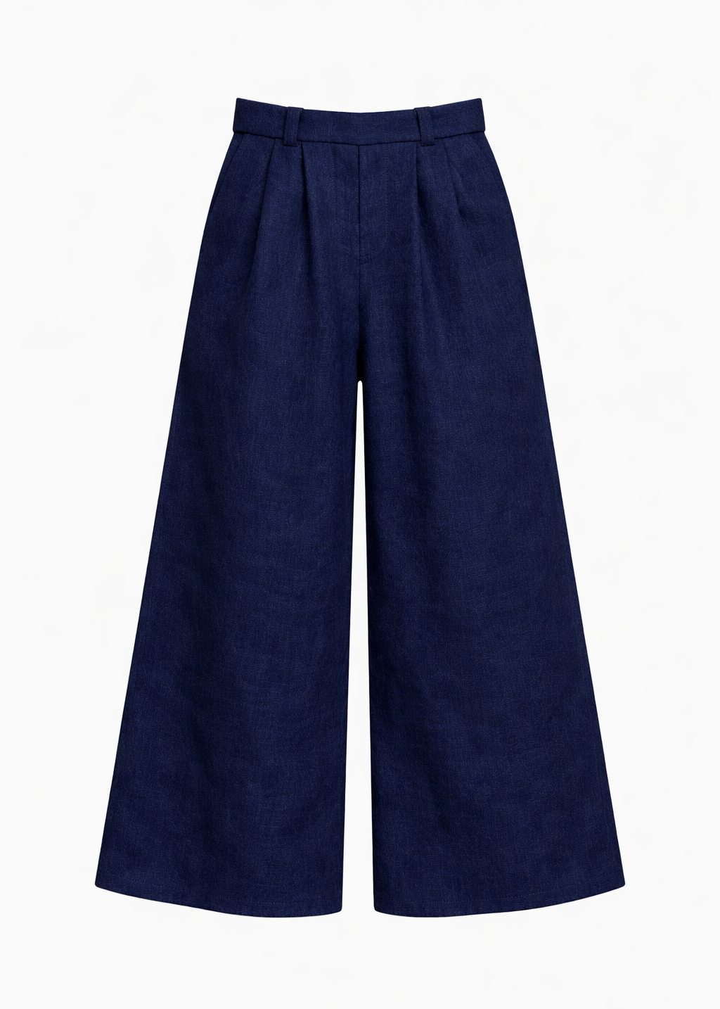 Wide leg wool linen trousers