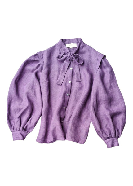 Folk woman blouse/ lilac - MajulaHandmade