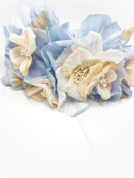 Gold cornflowers crown - MajulaHandmade