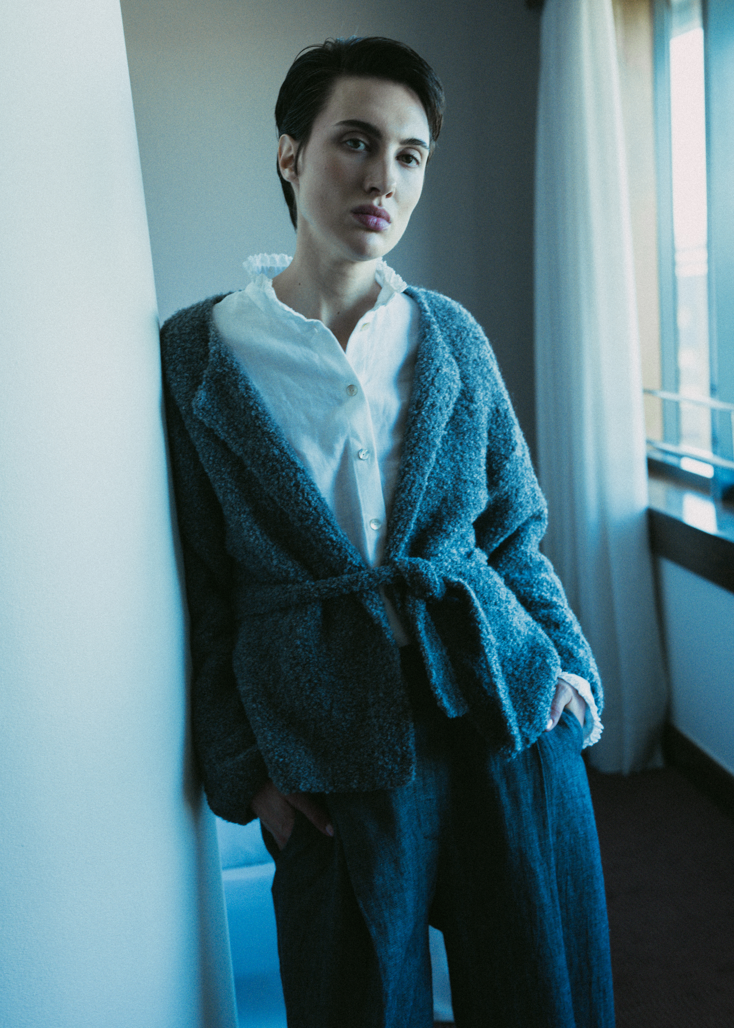 The Émilie Cardigan – Textured Wool Blend