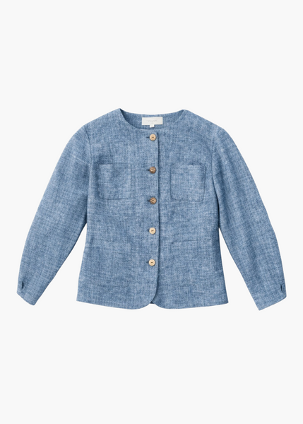 Linen wool jacket - JAQUELINE/HERRINGBONE