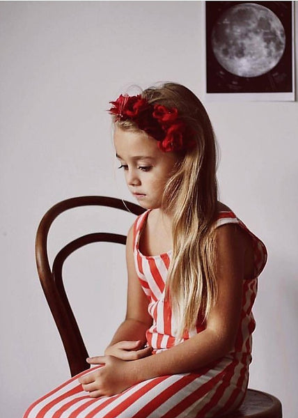 Lady in red headpiece - MajulaHandmade