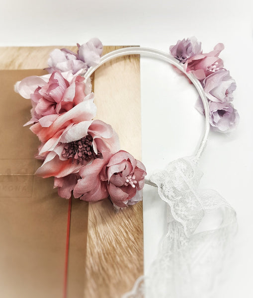 Exclusive silk flower headband - PINK COUTURE