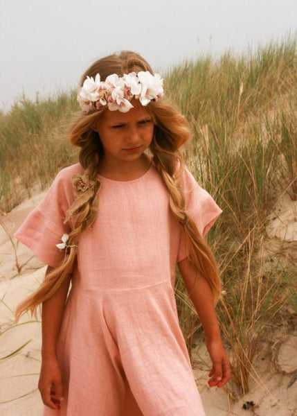 Pink daisy crown - MajulaHandmade