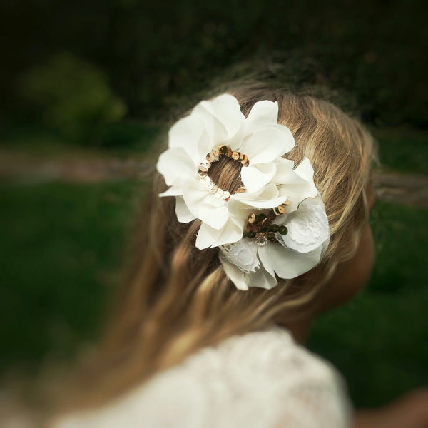 Pure white sparkle comb - MajulaHandmade