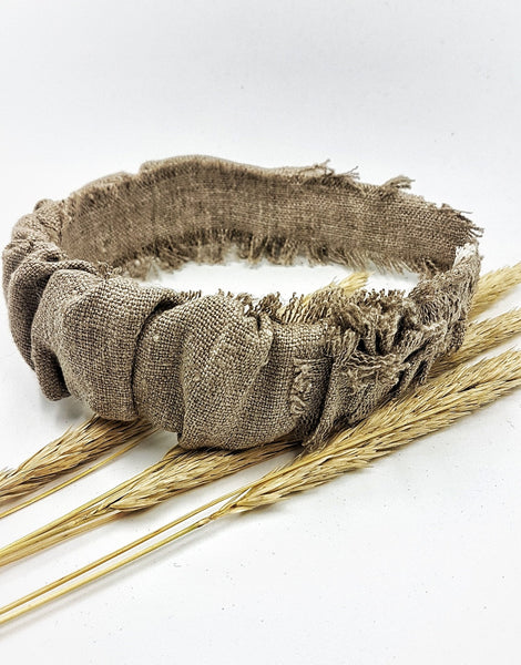 Raw linen headband - MajulaHandmade
