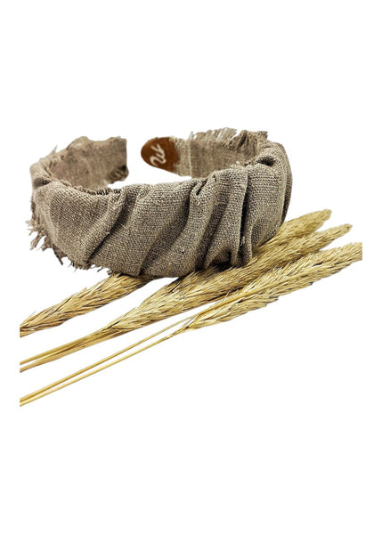 Raw linen headband - MajulaHandmade