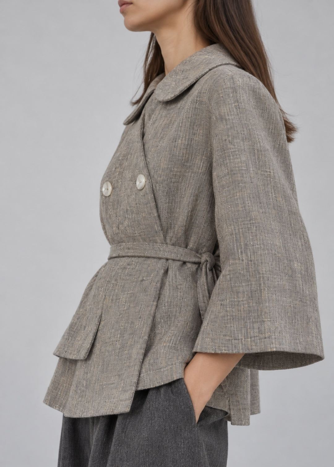 Mélange linen jacket - CARAWAY