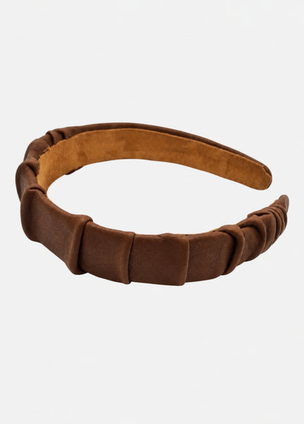 Leather pleats headband