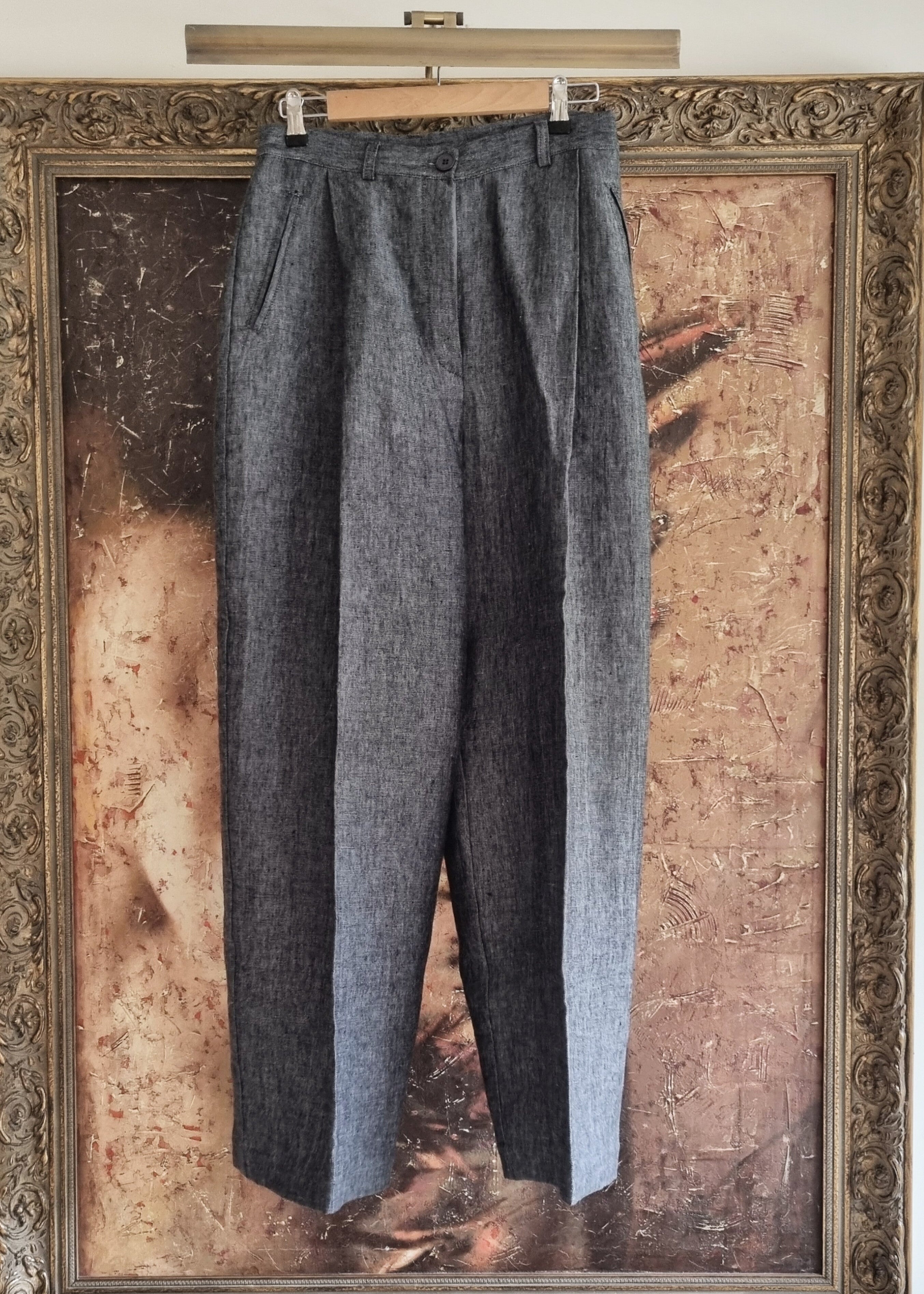 The Marseille Trousers – Blue Mélange Linen