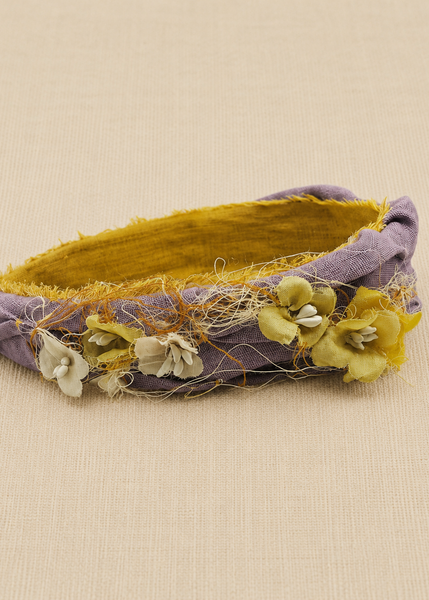 Naturally dyed silk flowers headband