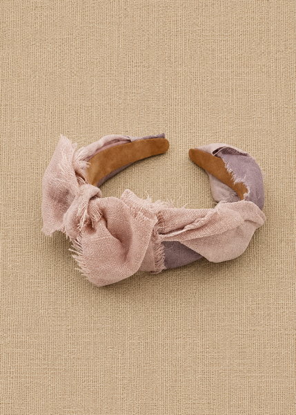 The shabby bow linen headband