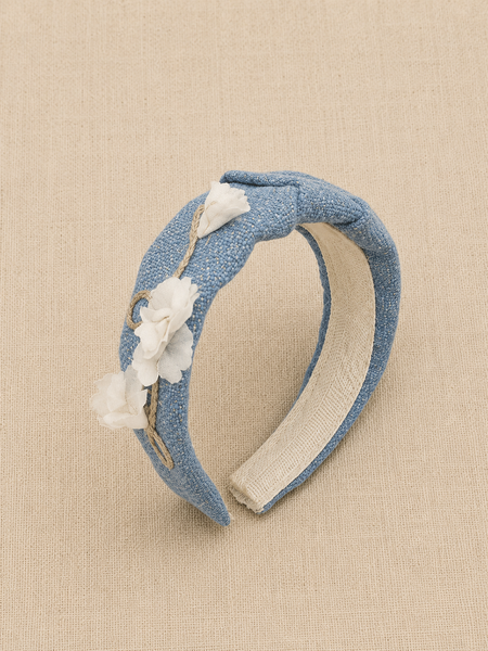 Wide linen headband - INSTANT LIGHT BLUE
