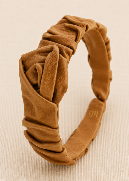 Upcycled Camel Leather Headband