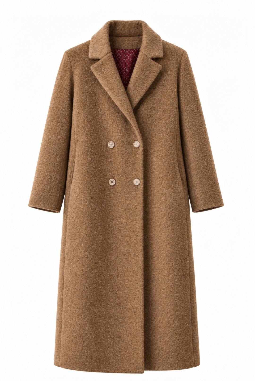 Camel long wool coat