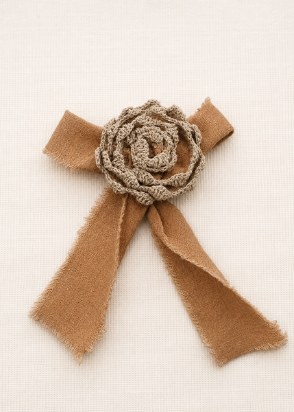 Linen crocheted hair rose