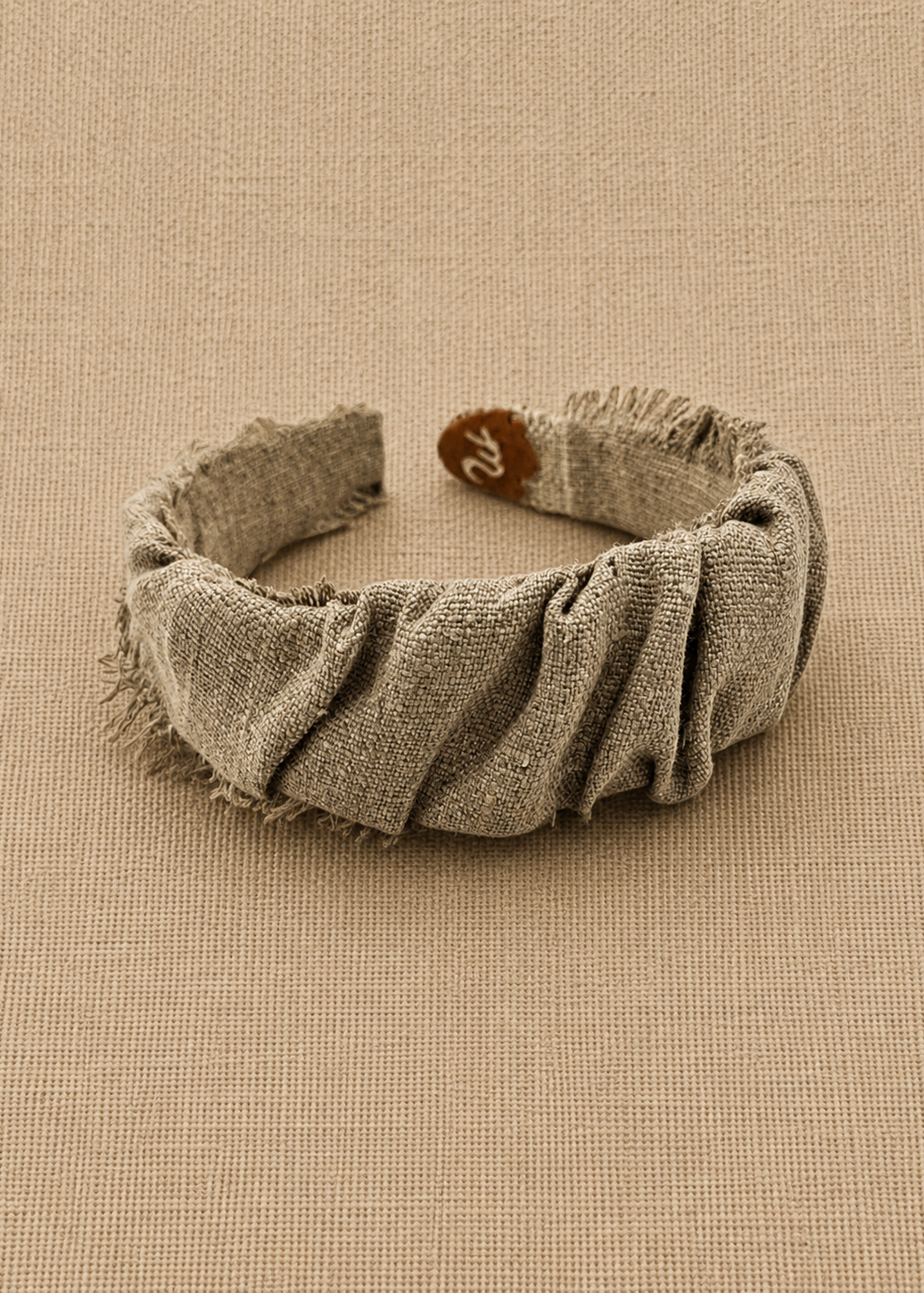 Raw linen headband