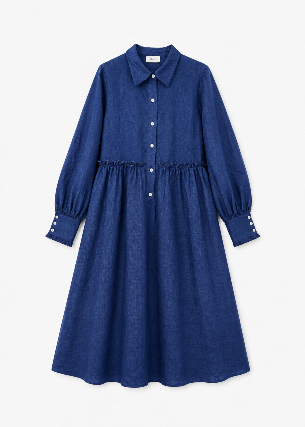 Long denim linen dress - DANA