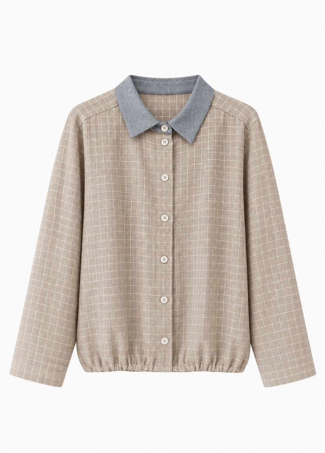 Beige Checks Linen shirt